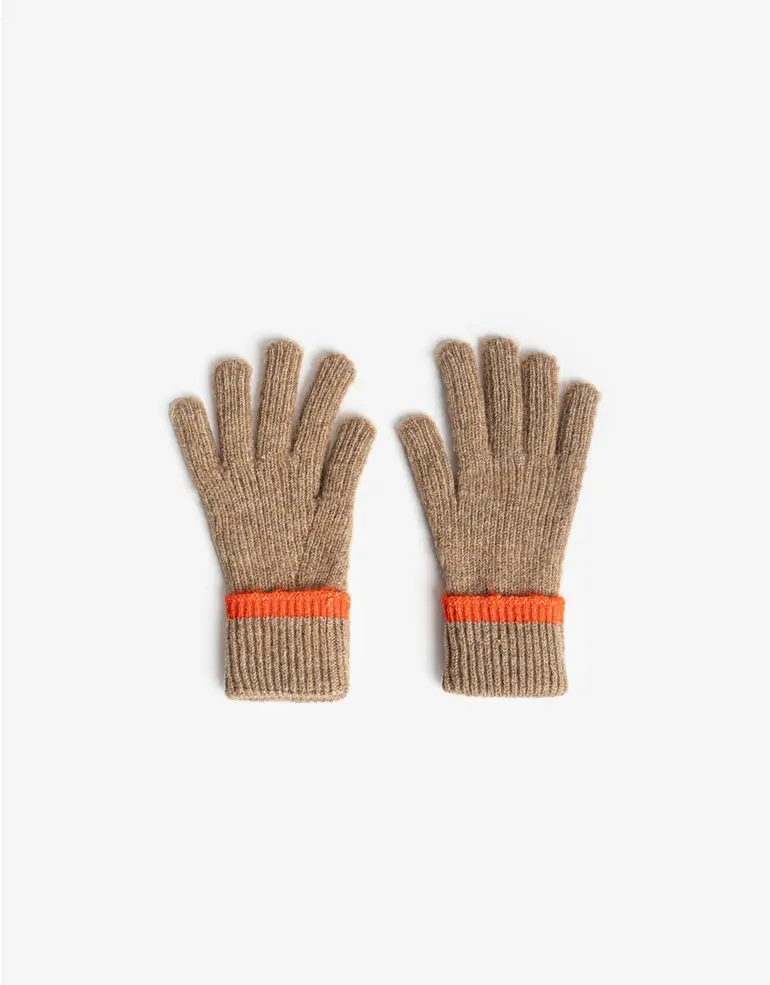 Guantes tejidos de invierno en color bordo